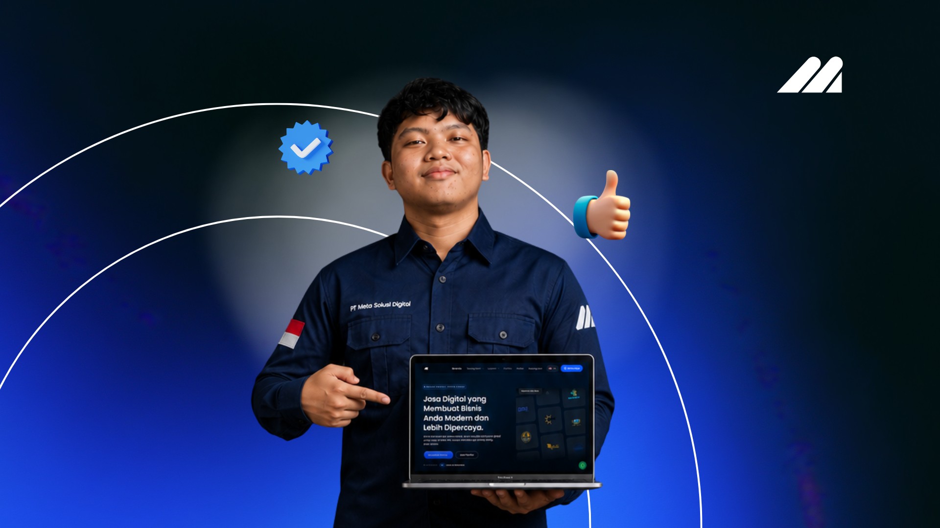 Ilustrasi website profesional yang meningkatkan kepercayaan pelanggan