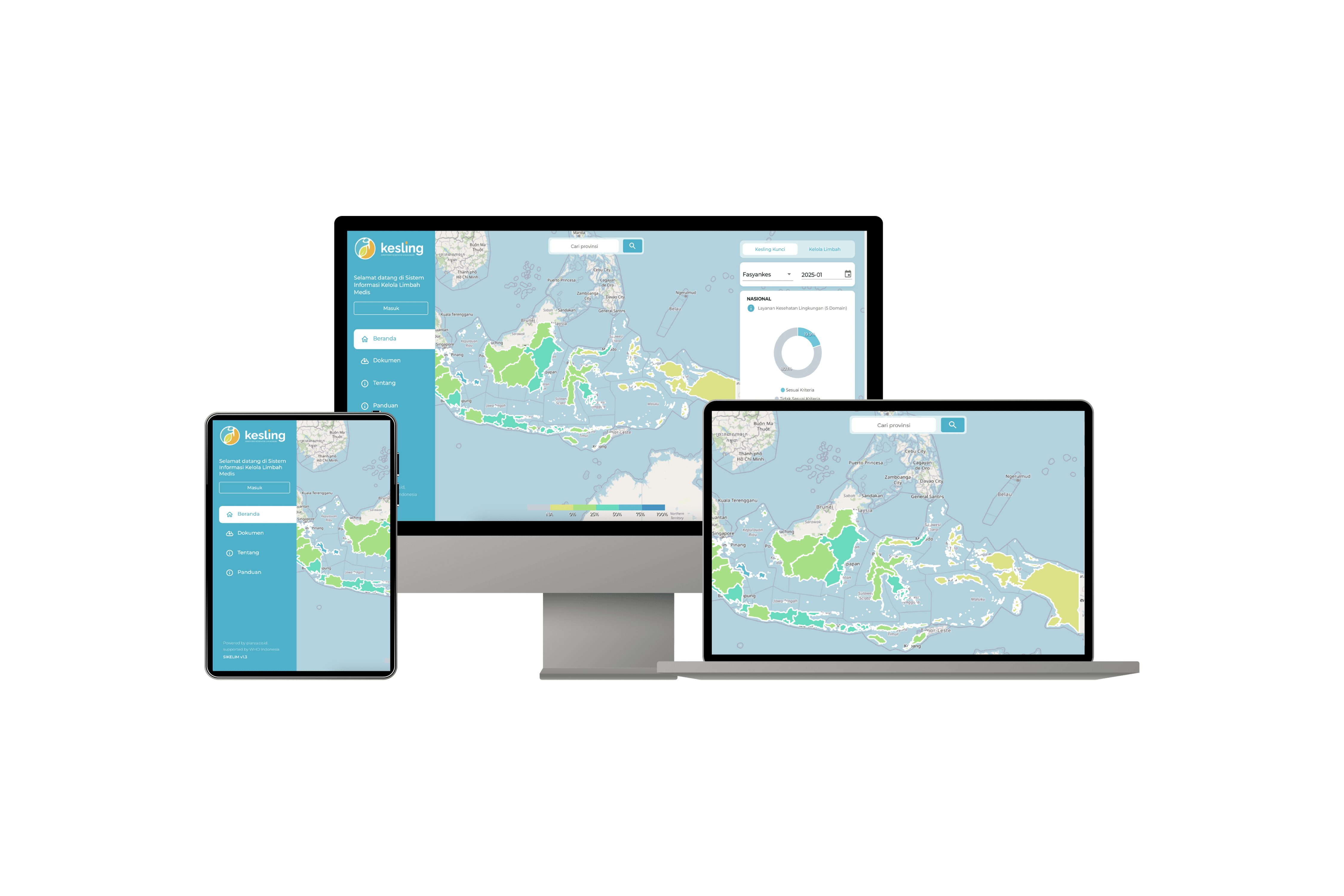 Mockup project Kesling Kemenkes - Monitoring Kesehatan Lingkungan